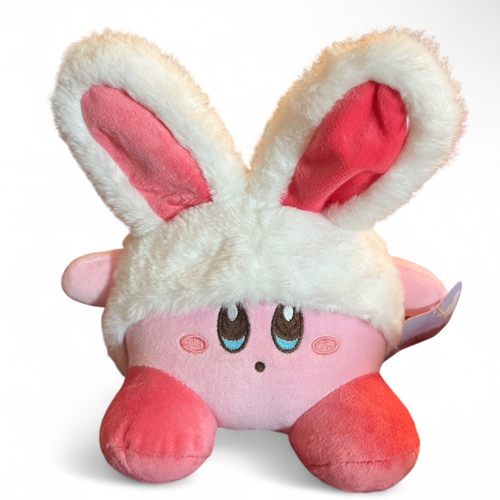 NWT Pink Kirby Plush Toy with Bunny Ears